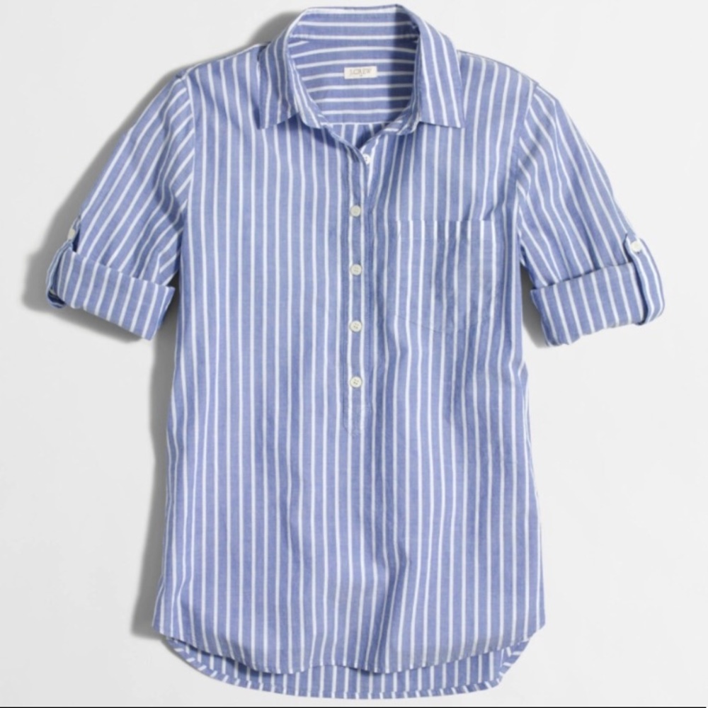 J. Crew Striped Popover Shirt